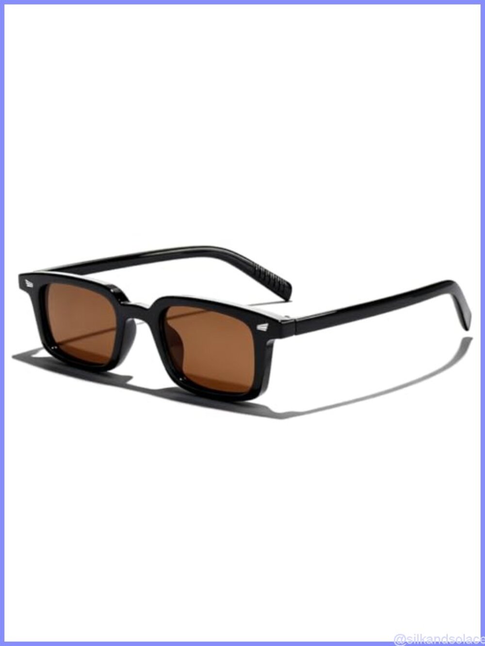 Retro Rectangle Sunglasses Small Narrow Frame 90s Vintage UV400 Protection